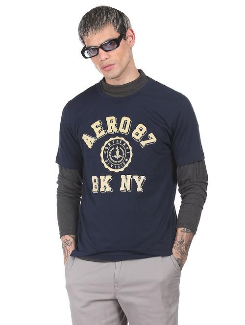blue front print t-shirt - 18332482 - Standard Image - 1