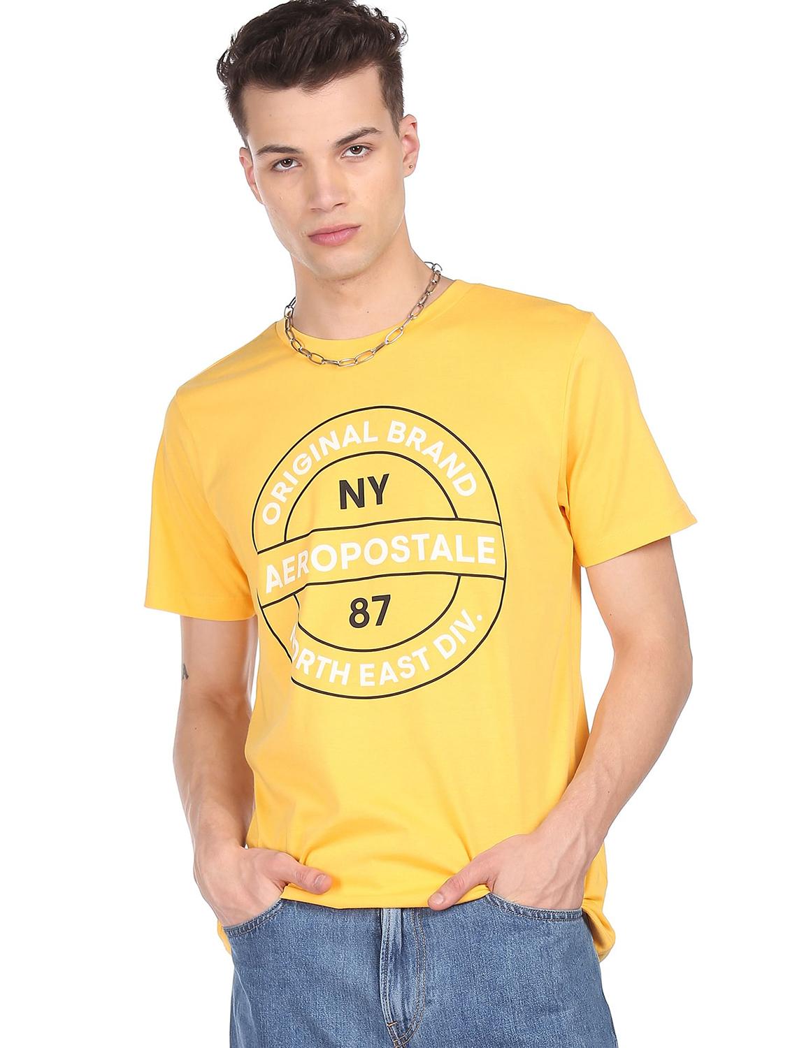 yellow front print t-shirt - 18332503 - Zoom Image - 1