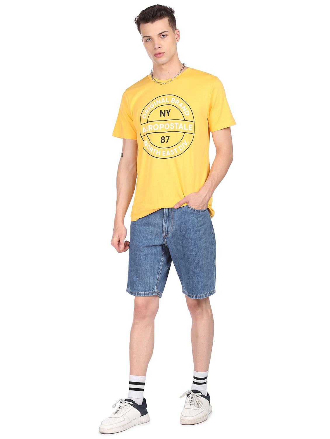 yellow front print t-shirt - 18332503 - Zoom Image - 4