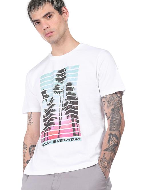 white front print t-shirt - 18332506 - Standard Image - 1