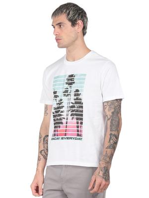 white front print t-shirt - 18332506 - Standard Image - 2