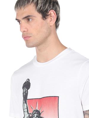 white front print t-shirt - 18332512 - Standard Image - 5