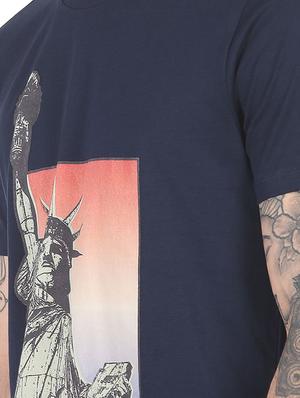 blue front print t-shirt - 18332518 - Standard Image - 5