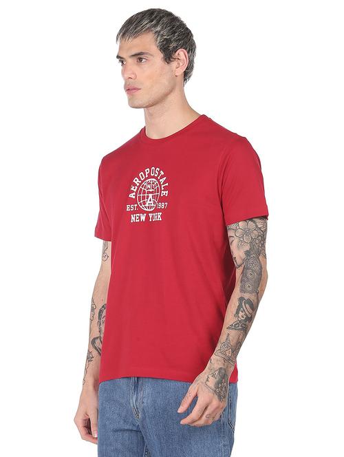 red chest printed t-shirt - 18332532 - Standard Image - 1