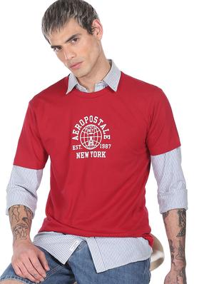 red chest printed t-shirt - 18332532 - Standard Image - 2