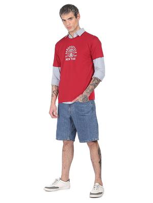 red chest printed t-shirt - 18332532 - Standard Image - 4