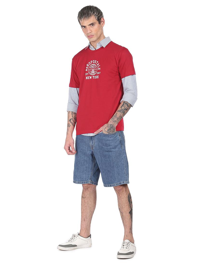red chest printed t-shirt - 18332532 - Zoom Image - 4
