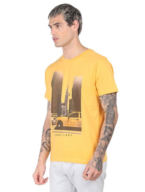 yellow front print t-shirt - 18332538 - Standard Image - 1