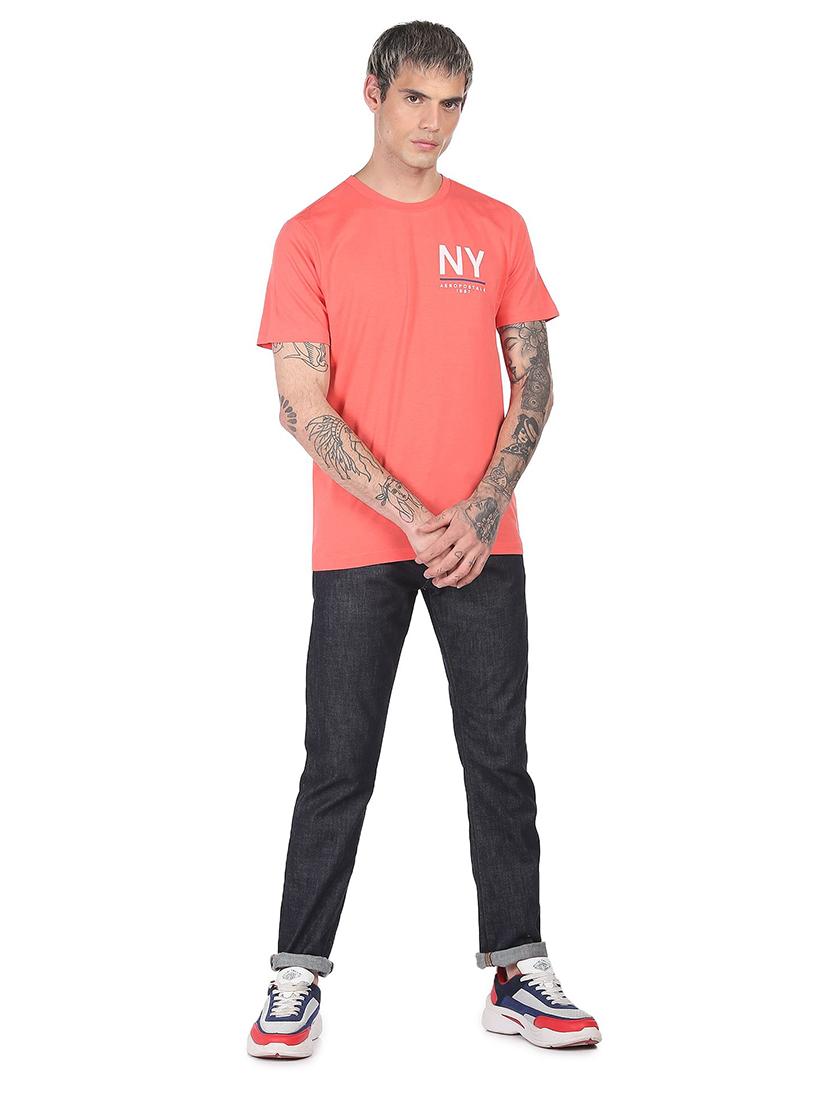 orange chest printed t-shirt - 18332548 - Zoom Image - 3