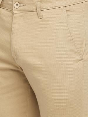 beige solid chinos casual trouser - 18333411 - Standard Image - 5
