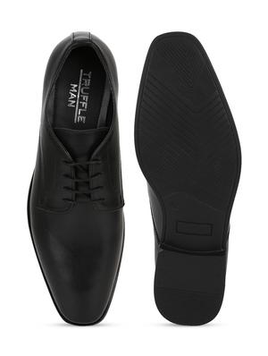 black pu laceup derbies - 18333445 - Standard Image - 4