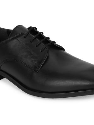 black pu laceup derbies - 18333445 - Standard Image - 5