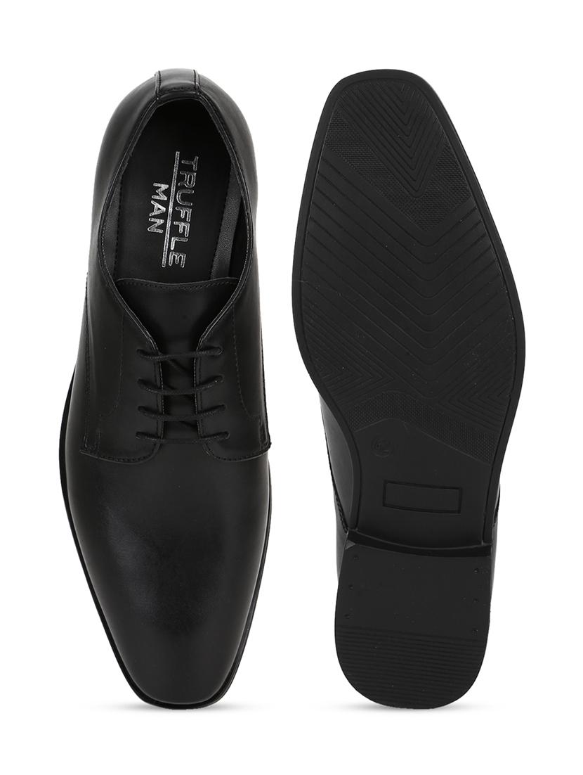 black pu laceup derbies - 18333445 - Zoom Image - 4