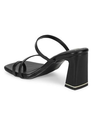 black pu ankle strap sandals - 18333472 - Standard Image - 3