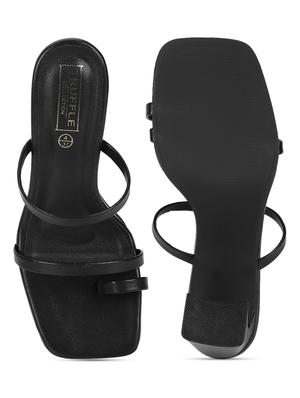 black pu ankle strap sandals - 18333472 - Standard Image - 4