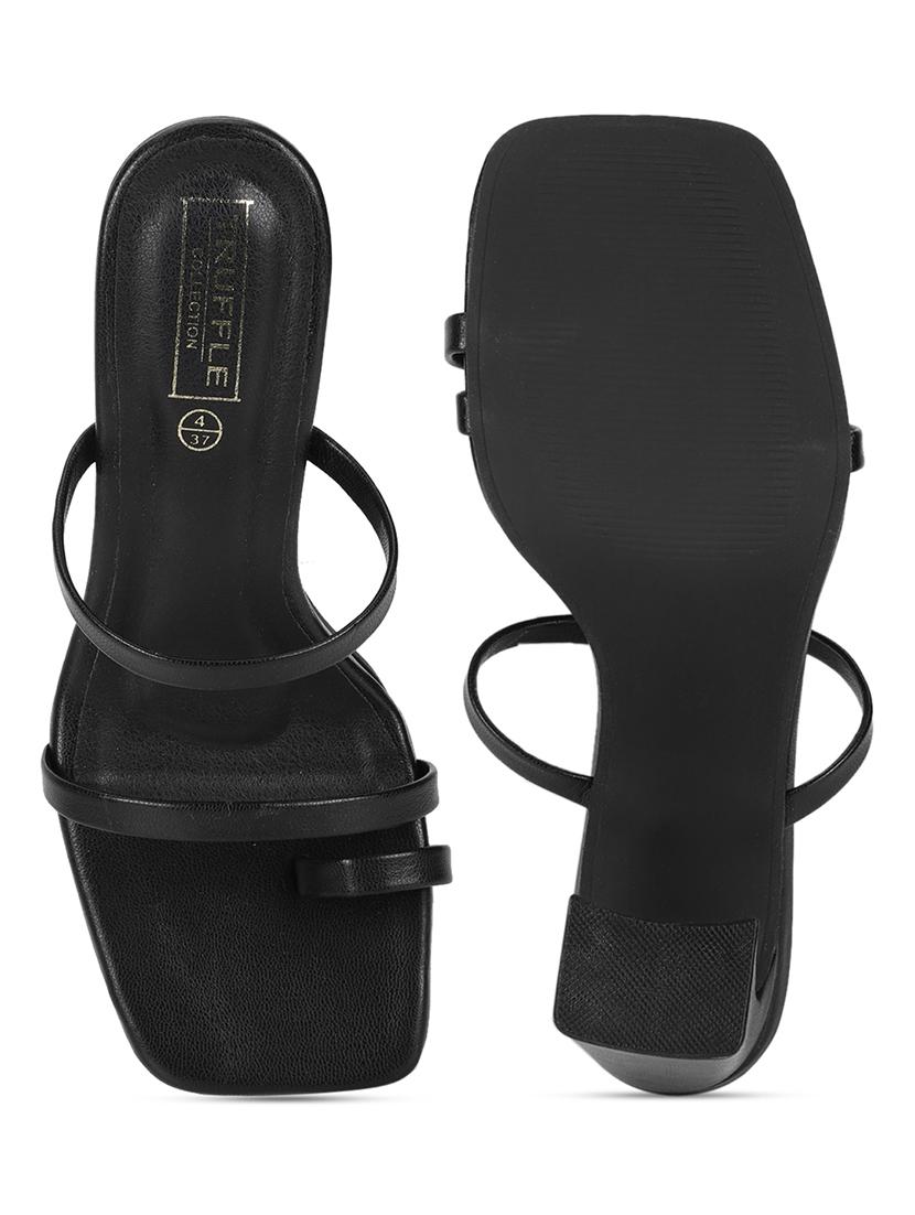 black pu ankle strap sandals - 18333472 - Zoom Image - 4