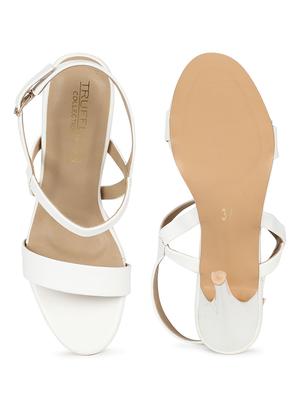 white pu ankle strap sandals - 18333492 - Standard Image - 4
