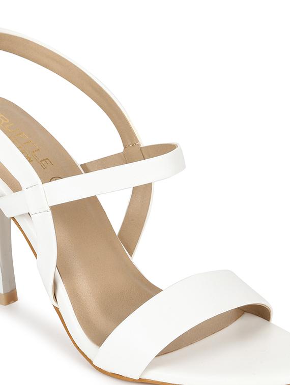 white pu ankle strap sandals - 18333492 - Zoom Image - 5