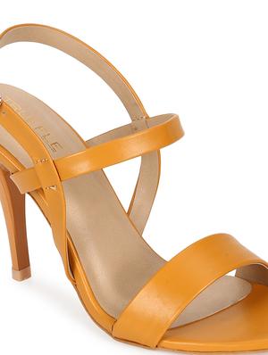 yellow pu ankle strap sandals - 18333493 - Standard Image - 5