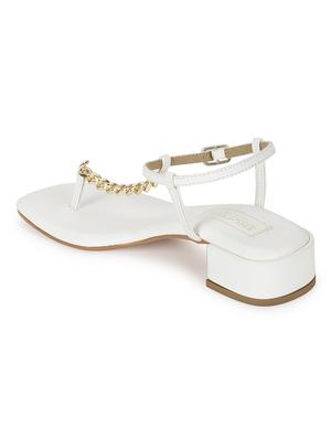 white pu ankle strap sandals - 18333521 - Standard Image - 3