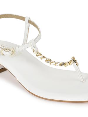 white pu ankle strap sandals - 18333521 - Standard Image - 5