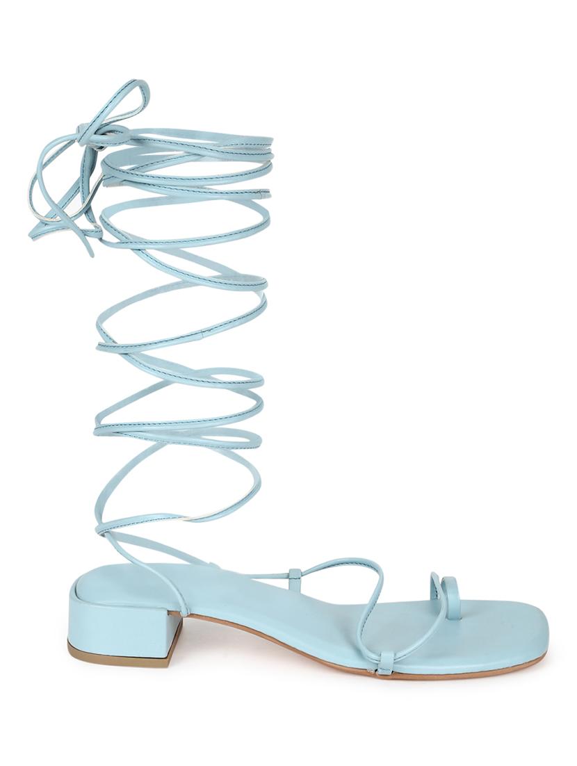 blue pu laceup sandals - 18333523 - Zoom Image - 2