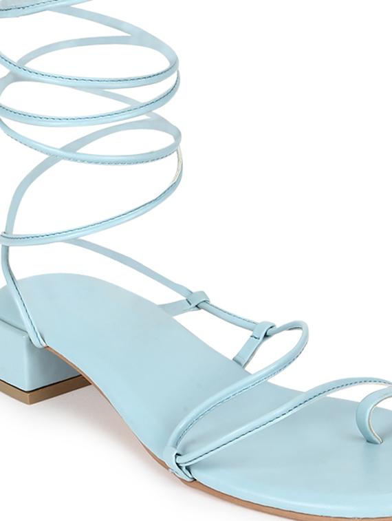 blue pu laceup sandals - 18333523 - Zoom Image - 5