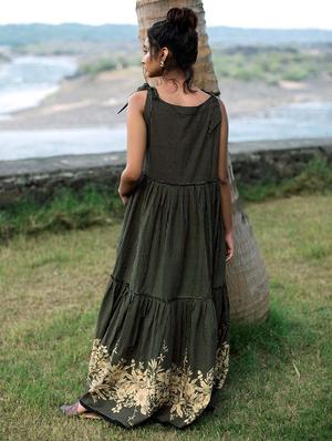 tie knot sleeved printed flared dress - 18333842 - Standard Image - 3