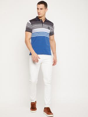 blue striped polo t-shirt - 18333866 - Standard Image - 4