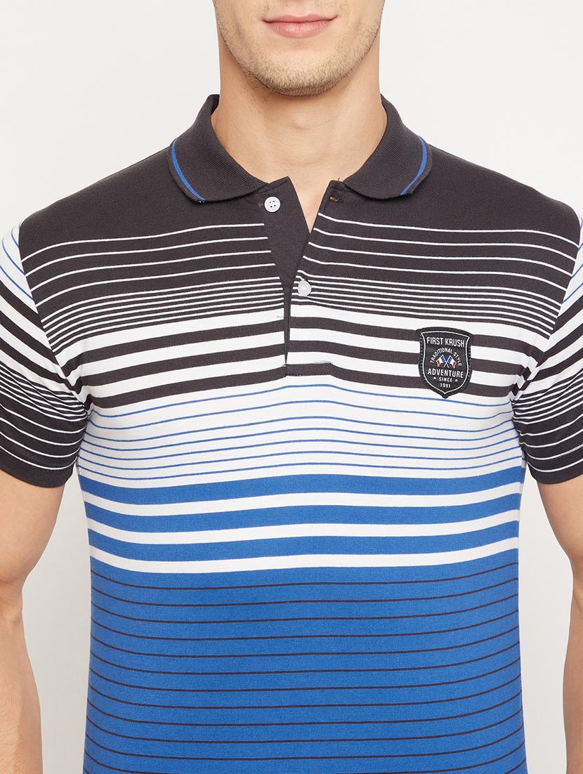 blue striped polo t-shirt - 18333866 - Zoom Image - 5
