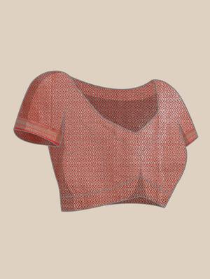 ethnic motifs woven saree with blouse - 18334101 - Standard Image - 3