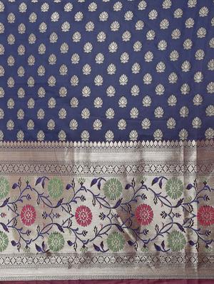 ethnic motifs woven saree with blouse - 18334101 - Standard Image - 6