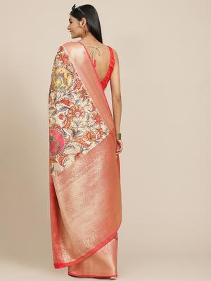 multi colored silk printed saree with blouse - 18334116 - Standard Image - 2