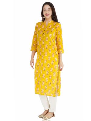 floral print straight kurta - 18334379 - Standard Image - 2