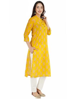 floral print straight kurta - 18334379 - Standard Image - 3