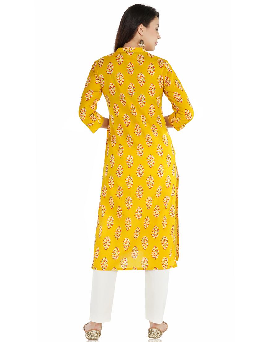 floral print straight kurta - 18334379 - Zoom Image - 4