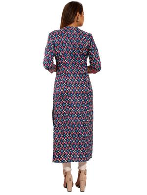 ikat print straight kurta - 18334439 - Standard Image - 4