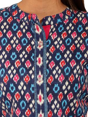 ikat print straight kurta - 18334439 - Standard Image - 5