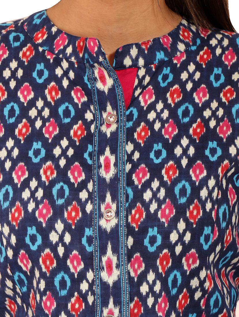 ikat print straight kurta - 18334439 - Zoom Image - 5