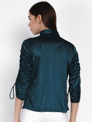 tie knot sleeved solid shirt - 18334771 - Standard Image - 3