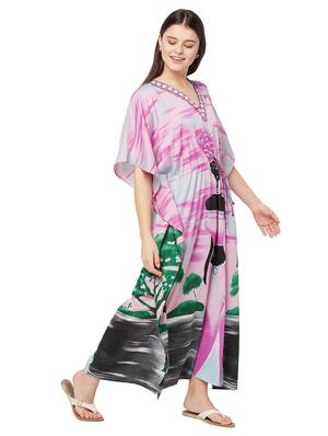 v-neck printed kaftan maxi dress - 18334776 - Standard Image - 3