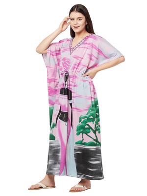v-neck printed kaftan maxi dress - 18334776 - Standard Image - 5