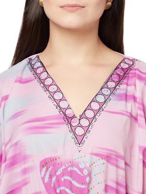 v-neck printed kaftan maxi dress - 18334776 - Standard Image - 6