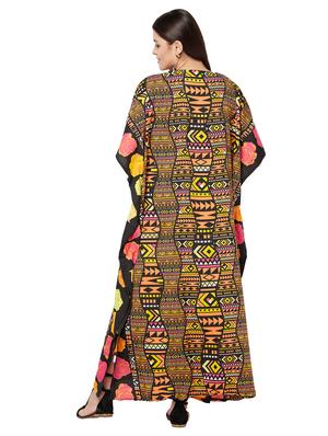 v-neck printed kaftan maxi dress - 18334785 - Standard Image - 4