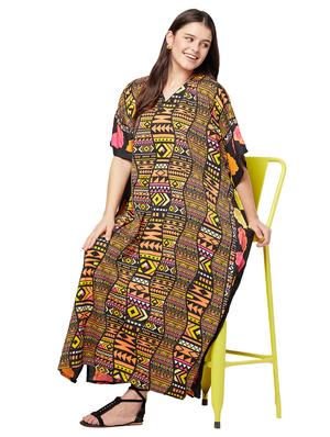 v-neck printed kaftan maxi dress - 18334785 - Standard Image - 5