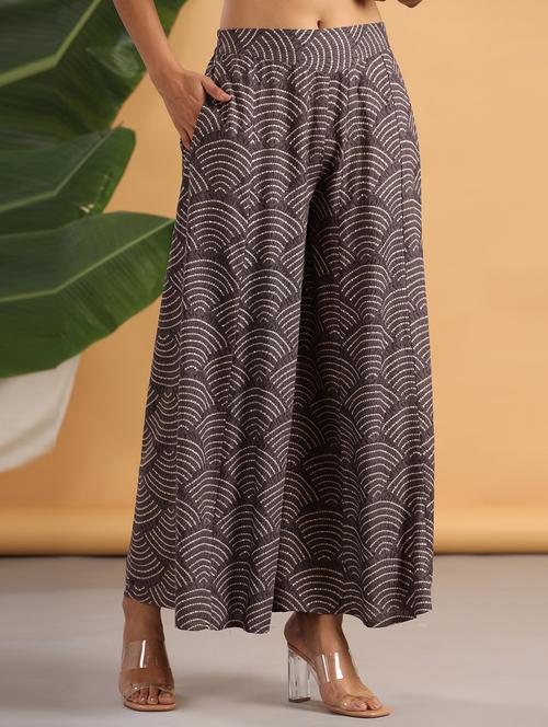 printed flared palazzo - 18334846 - Standard Image - 1