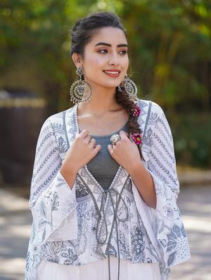 grey rayon top pants set - 18335149 - Standard Image - 4