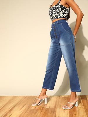 high rise stone washed denim jean - 18335180 - Standard Image - 2