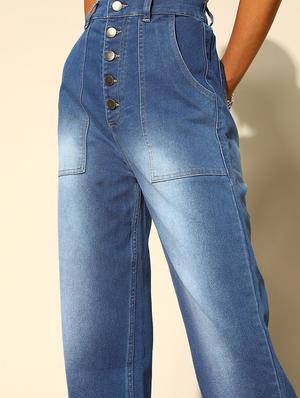 high rise stone washed denim jean - 18335180 - Standard Image - 5