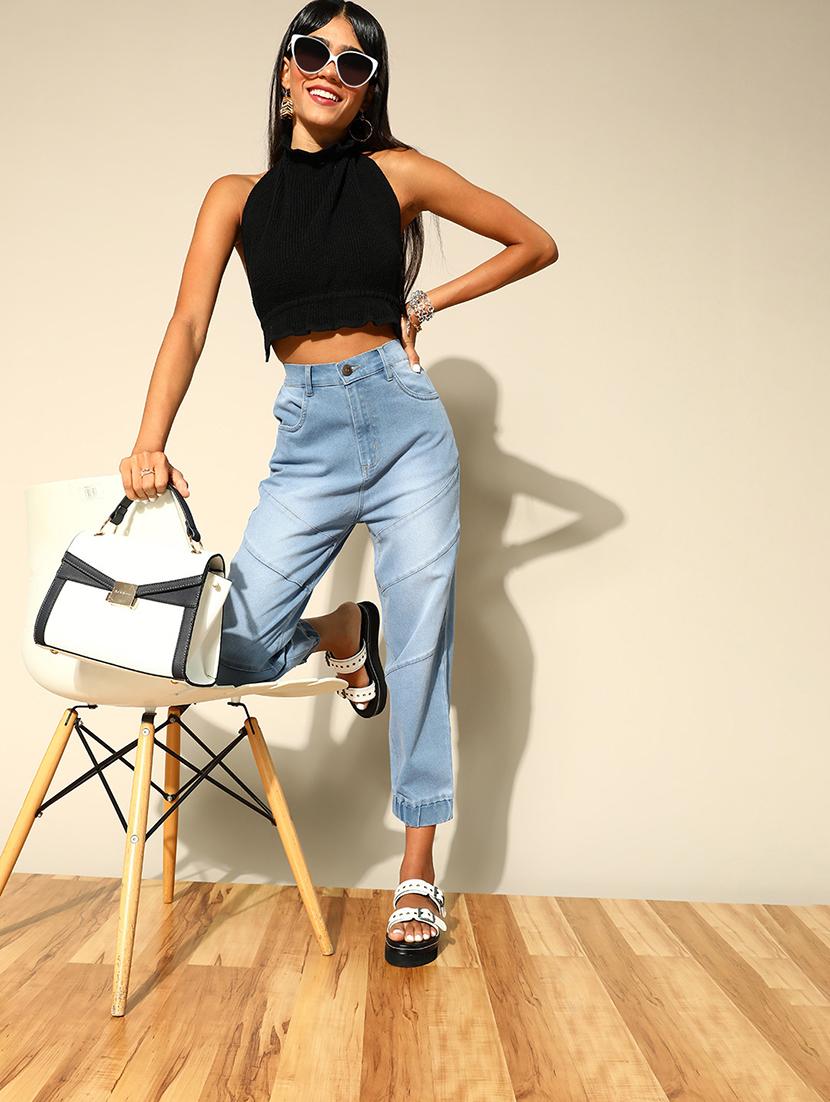 high rise stone washed denim jean - 18335181 - Zoom Image - 4